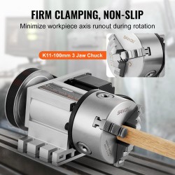 Jako-osa CNC-jyrsinkoneelle K11-100mm 3-leukapakka 65 mm keskikorkeus MT2 tukiporras 6:1 välityssuhde