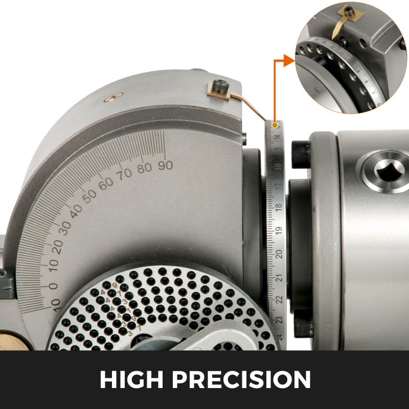 Jakopää 100 mm valurunko jyrsinkoneeseen kärkipylkällä ja jakolevyillä säädettävä kulma