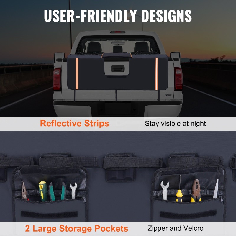 Takaluukun suojatyyny PVC vaahtomuovi kristalliveluuri 1570 mm 6 polkupyörälle heijastinnauhat kameran aukolla