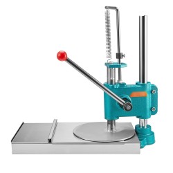 Pizzataikinapuristin 24 cm ruostumaton teräs korkeussäädettävä manuaalinen painevarsi koti ja ammattikäyttö