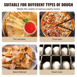 Pizzataikinapuristin 24 cm ruostumaton teräs korkeussäädettävä manuaalinen painevarsi koti ja ammattikäyttö