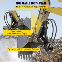 Hydraulinen kaivinkoneen peukalo teräs 18 tuuman hammastettu levy 12,7 mm pulttikiinnityksellä