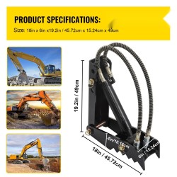 Hydraulinen kaivinkoneen peukalo teräs 18 tuuman hammastettu levy 12,7 mm pulttikiinnityksellä