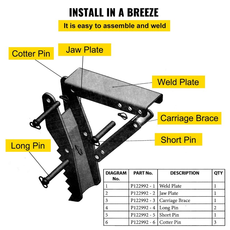 Kaivinkoneen peukalo teräs 36 tuumaa hammaslevy puoli tuumaa paksu pultattava säädettävä