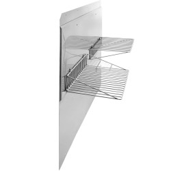 Liesituulettimen roiskesuoja ruostumatonta terästä 914x860 mm kahdella hyllyllä veitsitelineellä