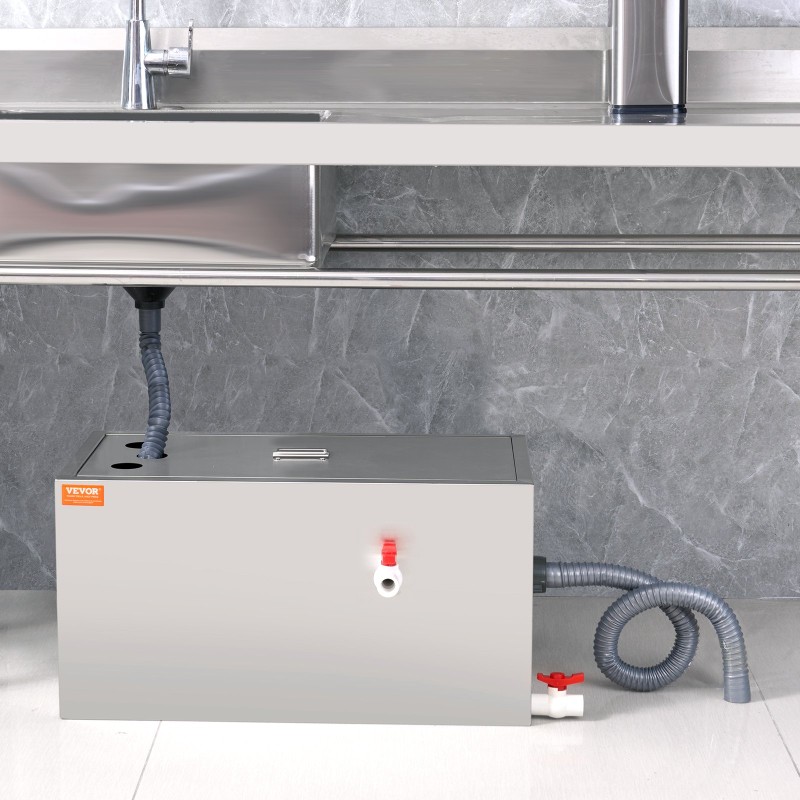 Rasvanerotin 201-ruostumaton teräs 11,3 kg kapasiteetti yläsisääntulo altaan alle keittiöihin