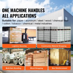 Paineilmatoiminen kiristyskone alumiiniseosrunko PP- ja PET-vanteille 1/2–3/4 tuuman