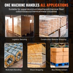 Sähkökäyttöinen sidontakone PP- ja PET-nauhoille 10–19 mm, harjaton moottori, 2 irrotettavaa litiumakkua