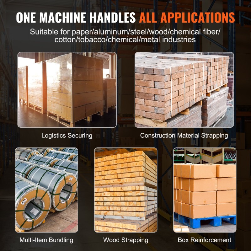 Automaattinen sähköinen vannekiristin PP- ja PET-vanteille 0,9–1,6 cm 2 akkua