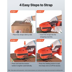 Sähkökäyttöinen vannekiristin PP ja PET vanteille 9–16 mm kaksi akkua digitaalinen näyttö