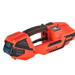 Sähkökäyttöinen vannekiristin PP ja PET vanteille 9–16 mm kaksi akkua digitaalinen näyttö