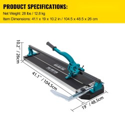 Manuaalinen yksikiskoinen laattaleikkuri alumiinirunko 800 mm keraamisille ja posliinilaatoille