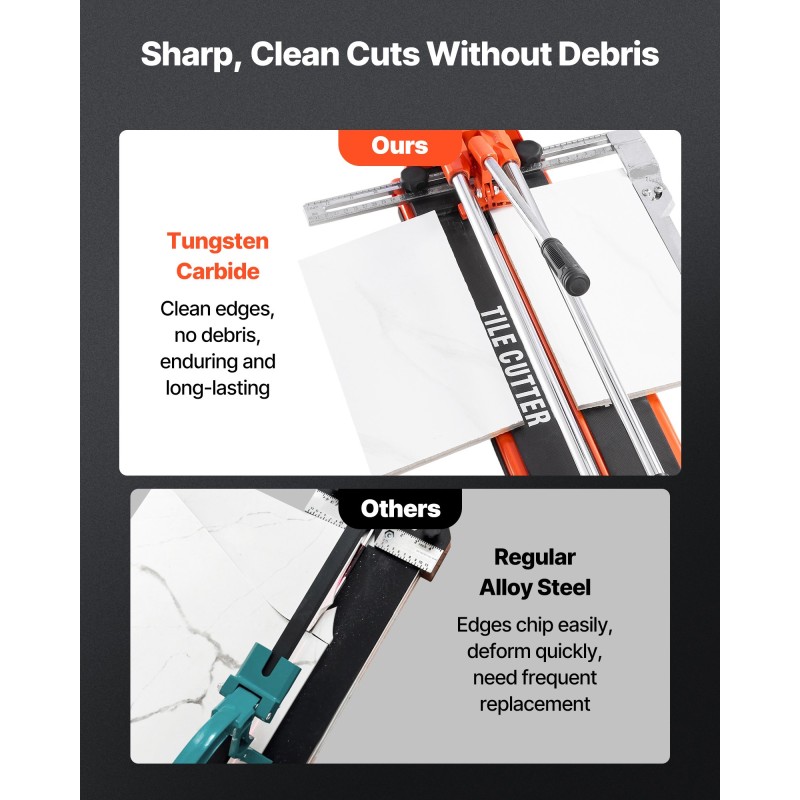 Laattaleikkuri 430 mm hiiliteräs manuaalinen seinä ja kiillotetuille laatoille