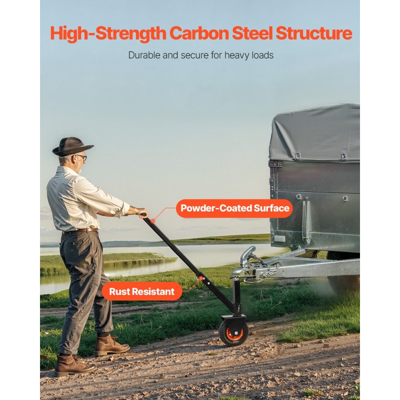 Perävaununsiirtäjä hiiliteräsrunko 136 kilogramman aisapaino kuulakorkeus 420 ja 560 millimetriä