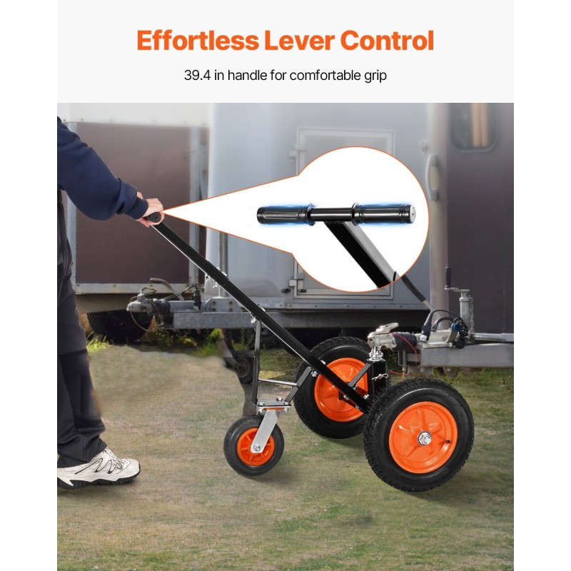 Peräkärryn siirtovaunu hiiliteräs 454 kg aisapaino 50,8 mm vetokuula 355,6 mm ilmakumit