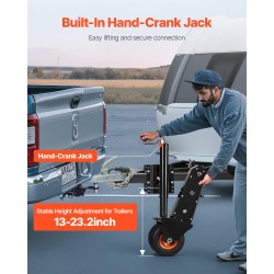 Perävaunun siirtovaunu hiiliteräs 227 kg korkeussäädettävä 330–590 mm 9 tuuman pneumaattinen rengas