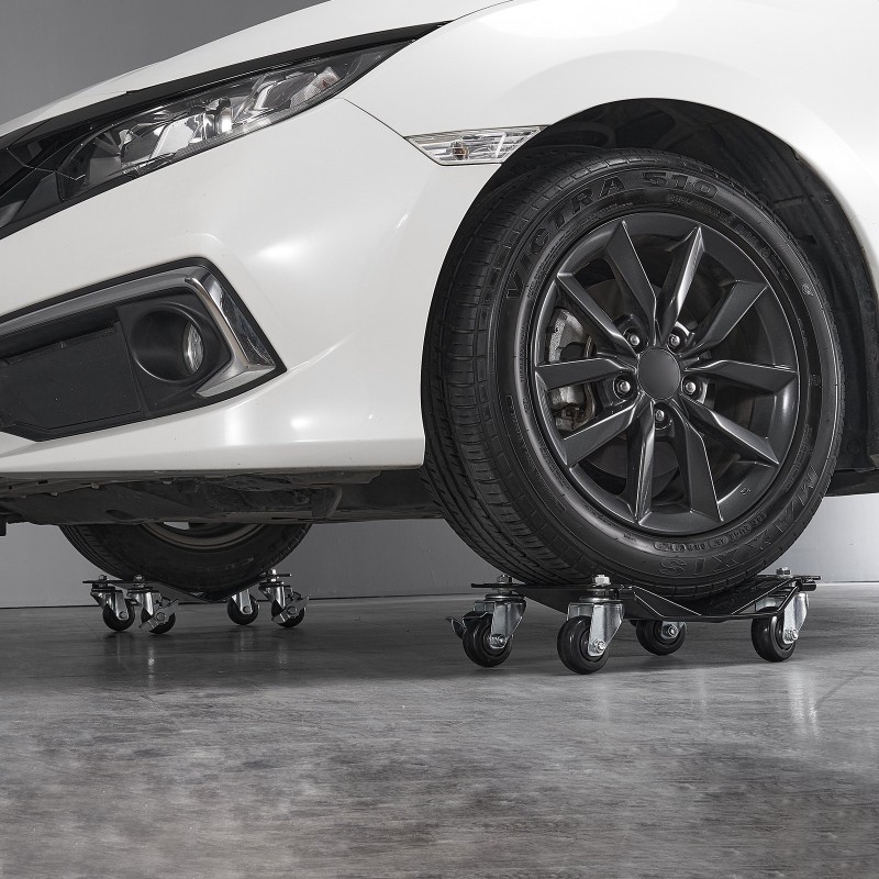 Teräksinen rengaskelkka neljän kappaleen setti kolmen tonnin kantavuudella jarrullisilla pyörillä