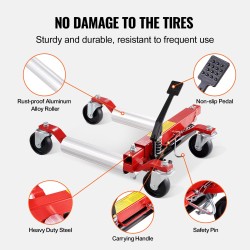 Hydraulinen rengastunkki 2 kpl 680 kilogramman kantavuus 360 astetta kääntyvät pyörät