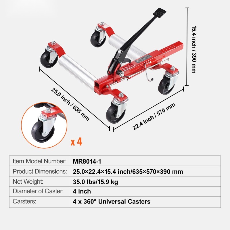Pyörän siirtovaunu kantavuus 1500 paunaa 12 tuuman renkaanleveys 360 asteen kääntyvät pyörät