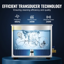 Ultraäänipesuri 10 l 304 ruostumaton teräs 40 kHz digitaalinen ajastin ja lämmitin