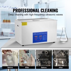 Ultraäänipesuri 30 l ruostumaton teräs 40 kilohertsi digitaalinen ajastin lämmitys
