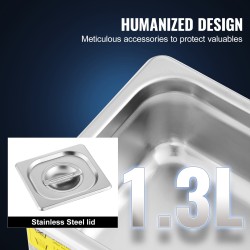 Ultraäänipuhdistin 40 kHz ruostumatonta 304-terästä digitaalinen ajastin lämmitys koruille kelloille silmälaseille