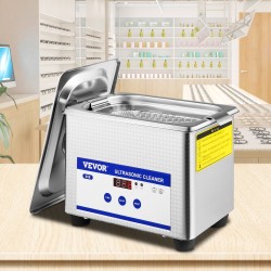 Ultraäänipesuri 0,8 l 304-ruostumaton teräsallas 40 kHz 24 W ajastin LED-näytöllä