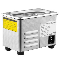 Ultraäänipesuri 0,8 l 304-ruostumaton teräsallas 40 kHz 24 W ajastin LED-näytöllä