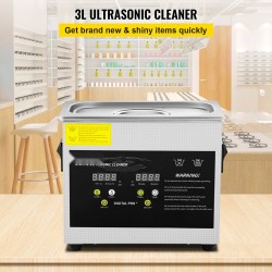Ultraäänipesuri 3 l digitaalinen ruostumaton teräs 120W 200W 40kHz