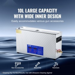 Ultraäänipesuri 10L 300W teho 40kHz 304 ruostumaton teräs korilla aseosille