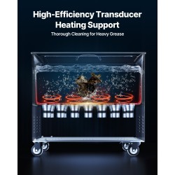 Ultraäänipesuri 50L ruostumatonta terästä 840W ultraääniteho 1500W lämmitys digitaalinen näyttö pyörillä