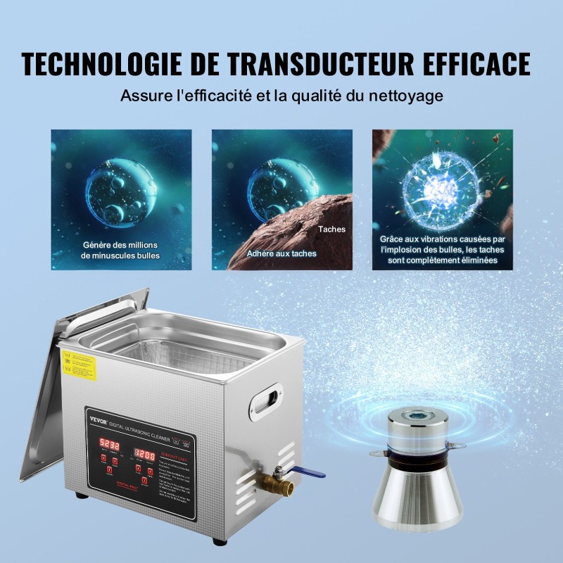 Ultraäänipesuri 10 L ruostumaton teräs säiliö digitaalinen ajastin ja lämmitys