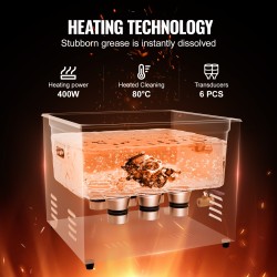 Ultrasoninen puhdistuskone 15 litraa 304-ruostumaton teräs 40 kHz 360W digitaalipaneeli kori