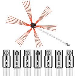 Savupiipun puhdistussarja kahdeksan metriä kahdeksan nailontankoa joustava nailonharjapää