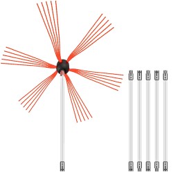 Savupiipun puhdistussetti nylon 6 m 6 kpl joustava harjaspää valkoiset varret
