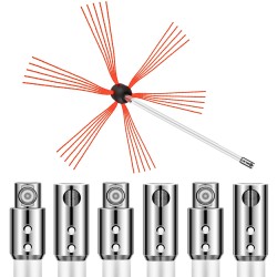 Savupiipun puhdistussetti Nylonvarret 7 m 7 vartta porakonekäyttöön 4–12 tuumaa