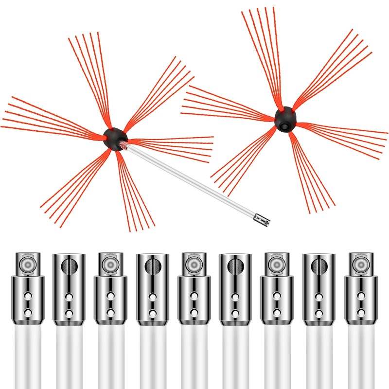 Savupiipun puhdistussarja nailonjatkovarret kymmenen metriä kymmenen vartta kaksi harjapäätä