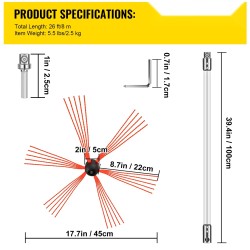 Savupiipun puhdistussarja nylon 8 m harjapituus 30 mm puhdistusalue 4–12 tuumaa