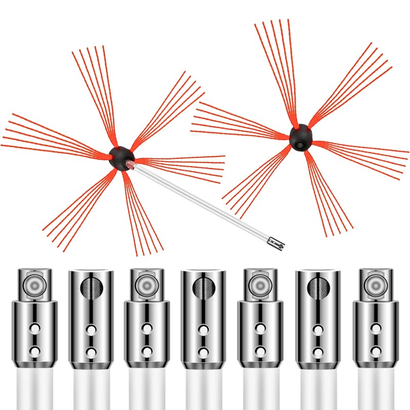 Savupiipun puhdistussarja nylon 8 m harjapituus 30 mm puhdistusalue 4–12 tuumaa