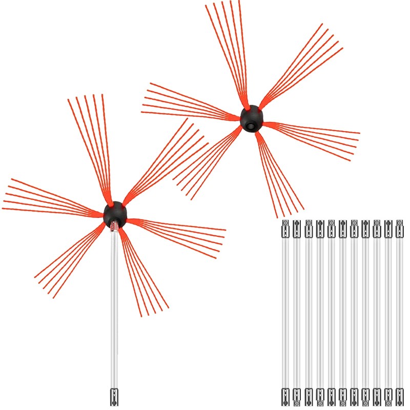 Hormiharjasarja nylonvarret 12 m 12 osaa sisältää 2 harjaspäätä porakoneadapterilla