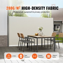 Sivuvedettävä markiisi 180x300 cm 280 g/m² polyesteri PU-pinnoite alumiinirunko beige UV30+