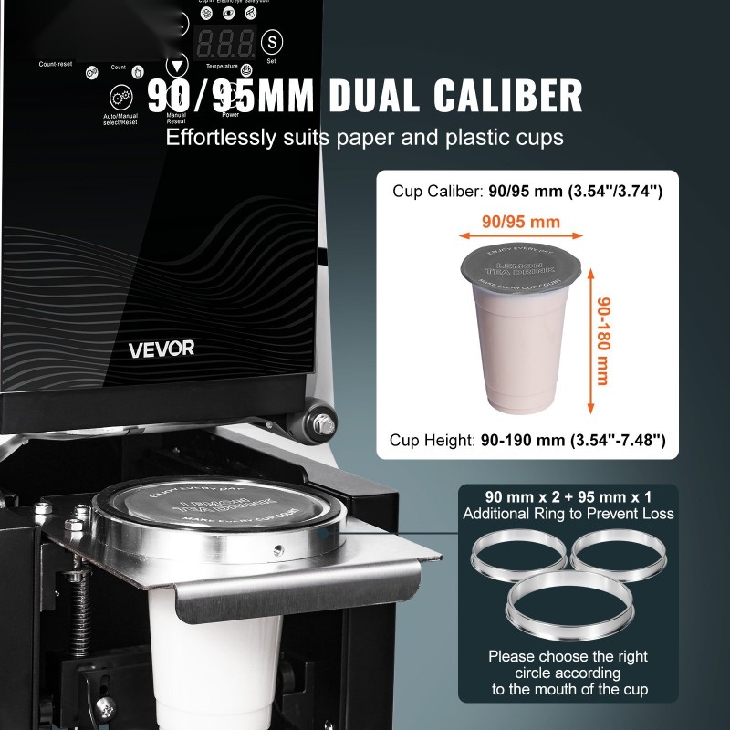 Automaattinen kupinsuljentakone 500–650 kuppia tunnissa 9–19 cm kupeille digitaalinen ohjauspaneeli