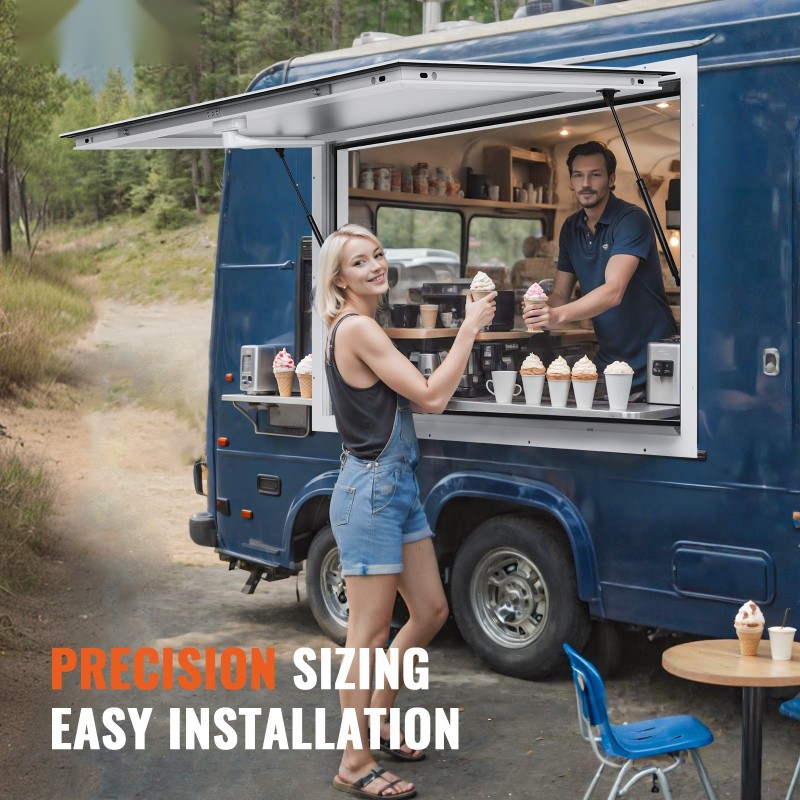 Myyntiluukku alumiiniseos 1248x943 mm 85 asteen avautuva ruokarekkoihin lasi ei sisälly