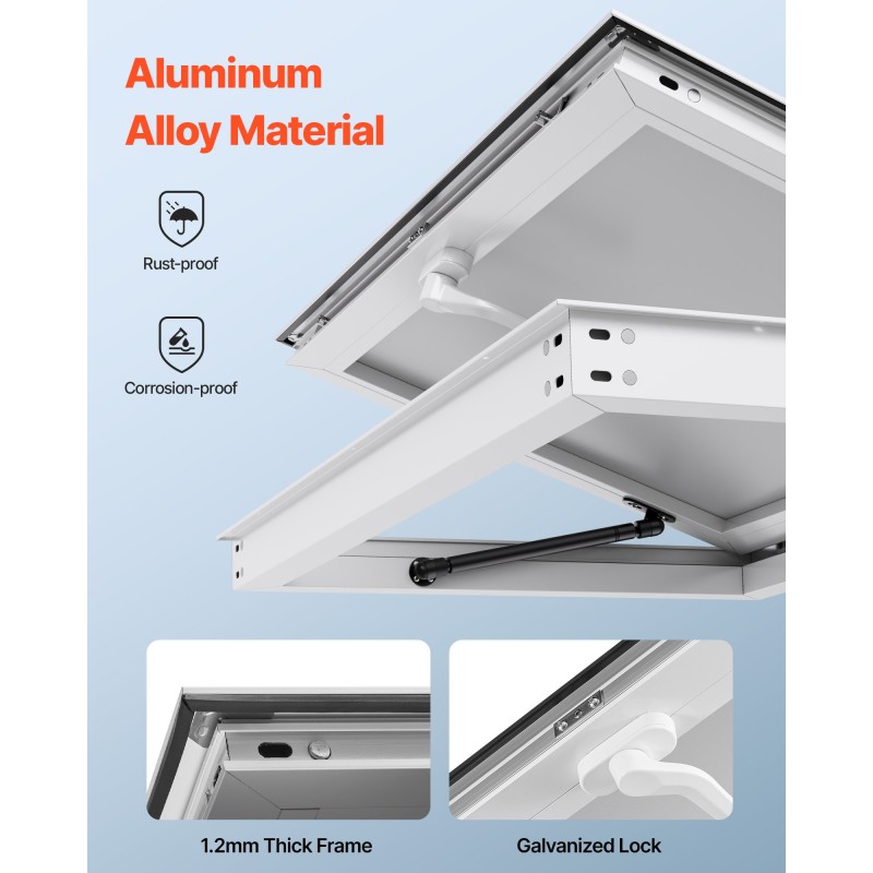 Palveluluukku alumiiniseosrunko 152×92 cm markiisiovella sadevedenkestävä ruoka-autoon