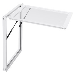 Palveluikkuna alumiiniseos 92x92 cm ruokarekkoihin markiisiovella hydraulisauvoilla sateenkestävä rakenne