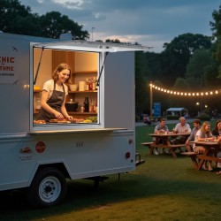 Palveluikkuna alumiiniseos 92x92 cm ruokarekkoihin markiisiovella hydraulisauvoilla sateenkestävä rakenne