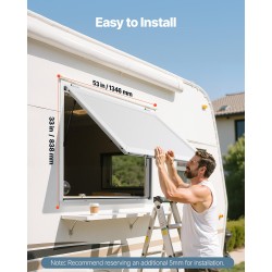 Myyntiluukku alumiiniseosrunko 1374x866x80 mm markiisiovella ruokarekkoihin ja kioskeihin