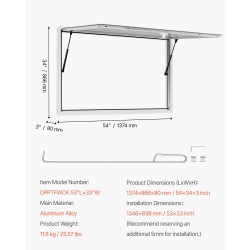 Myyntiluukku alumiiniseosrunko 1374x866x80 mm markiisiovella ruokarekkoihin ja kioskeihin