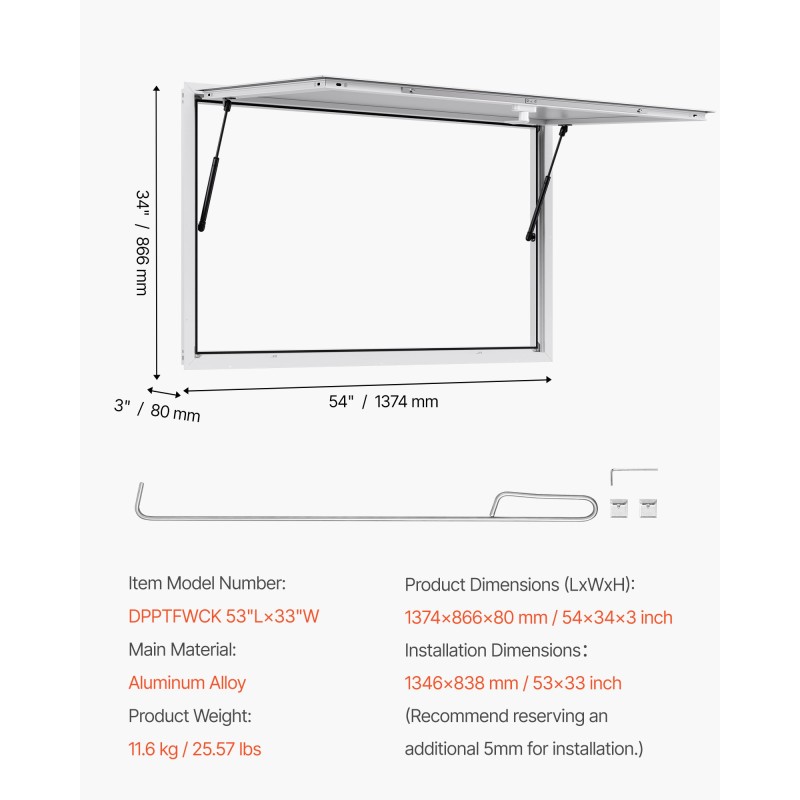 Myyntiluukku alumiiniseosrunko 1374x866x80 mm markiisiovella ruokarekkoihin ja kioskeihin