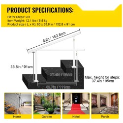 Portaiden alumiinikaide valkoinen 0–5 askelmaa säädettävä kulma sisäkäyttö ulkokäyttö